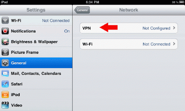Configure VPN for iPad 2