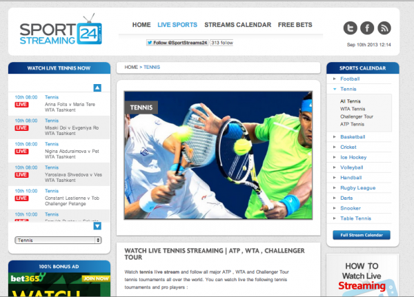 Grand Slam Live Tennis Stream At SportStreaming24.com