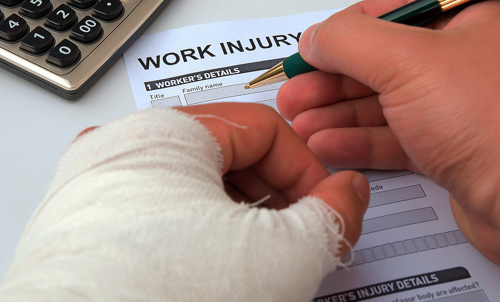filling up a work injury claim form